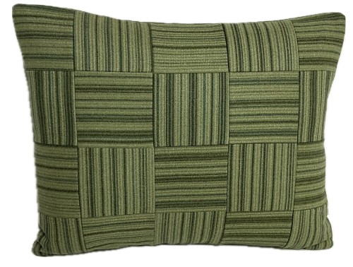 F15 Fortuny wools. Stripe in fern green. Backed in the same. One 15x20